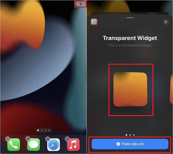 Cách tạo widget trong suốt trên iPhone