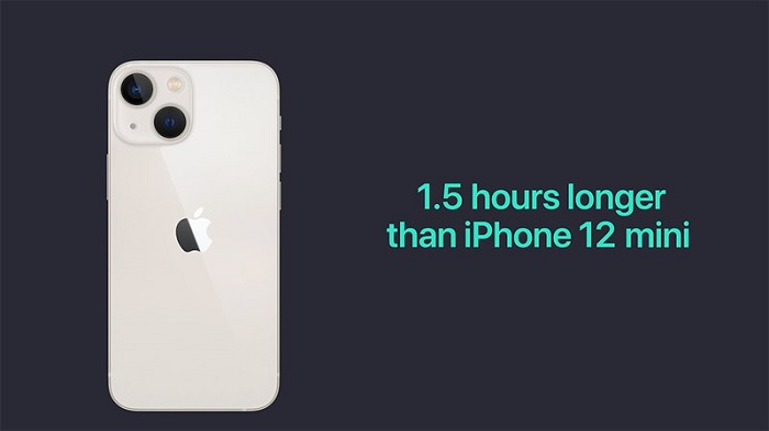 iPhone 13 mini có thời lượng pin cao hơn 1,4 giờ so với iPhone 12 mini