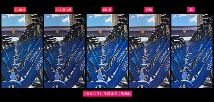 Mỗi tùy chọn trong Profiles đều có độ tương phản sâu, tông màu khác nhau nhưng tập trung vào đối tượng chứ không áp dụng cho toàn bộ bức hình