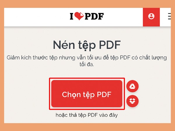 Nhấn “Chọn tệp PDF”