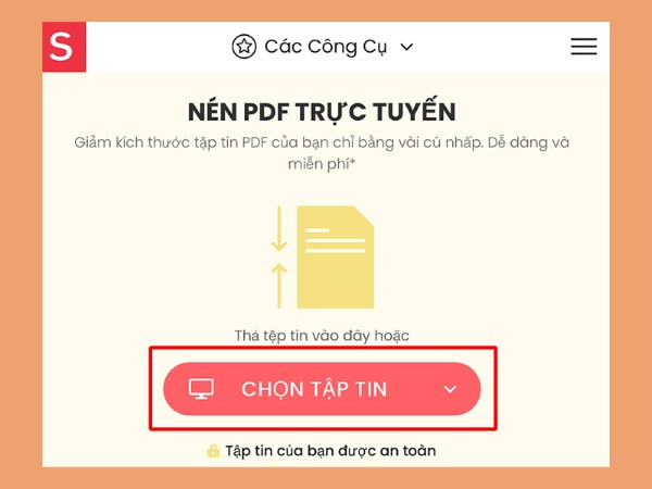 Nhấn “CHỌN TẬP TIN”