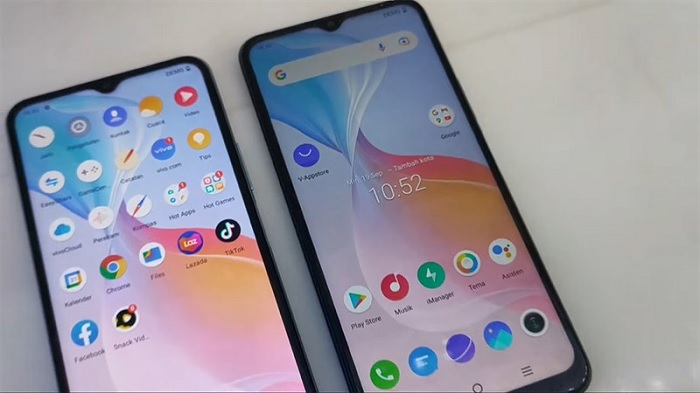 Mặt trước Vivo Y21 và Vivo Y21s giống hệt nhau