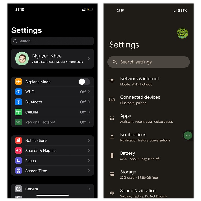 Tính năng Dark Mode năm nay trên Android 12 cũng đổi sang màu xám