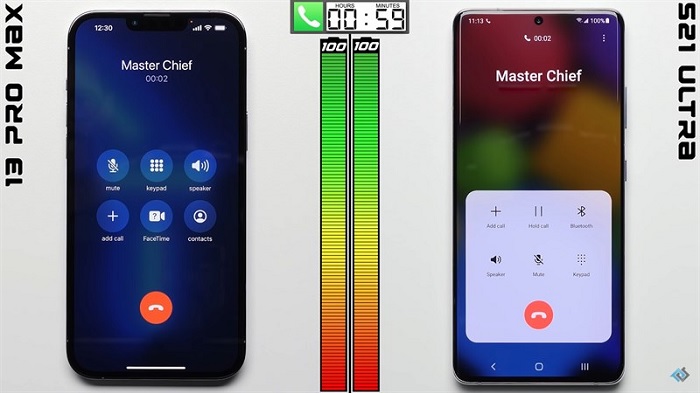 Đo thời lượng pin khi gọi điện giữa iPhone 13 Pro và iPhone 12 Pro