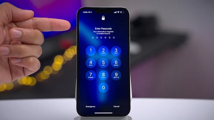 Nhập mật khẩu mở lại Face ID