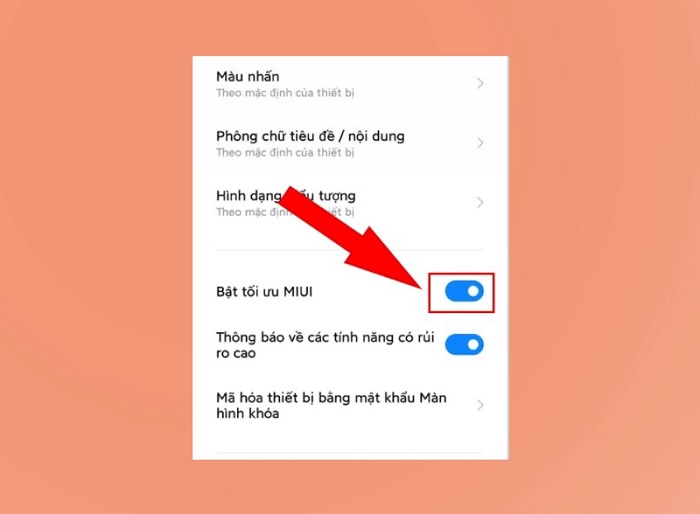 tối ưu hóa MIUI là gì