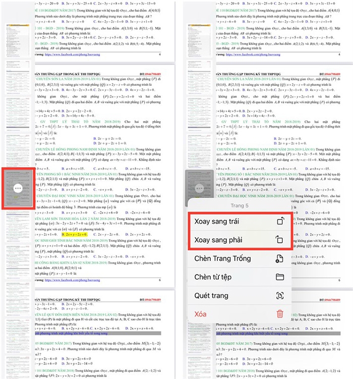 Bạn có thể xoay sang trái hoặc xoay sang phải