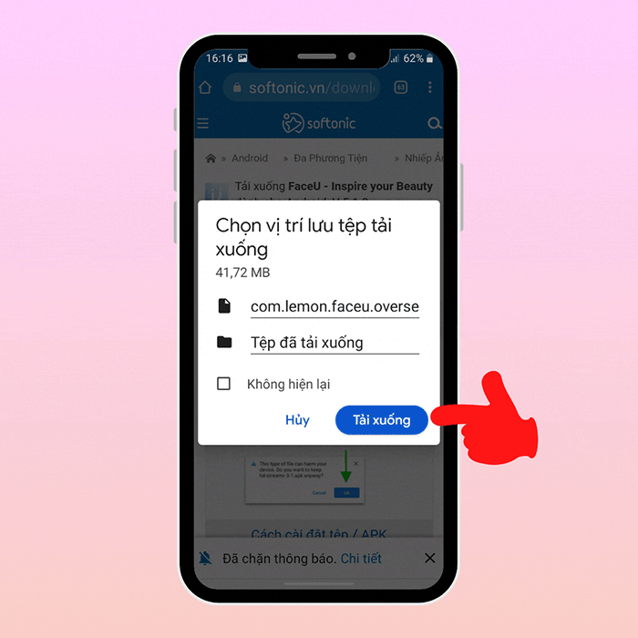 Nhấn tải xuống để tải ứng dụng về smartphone của mình