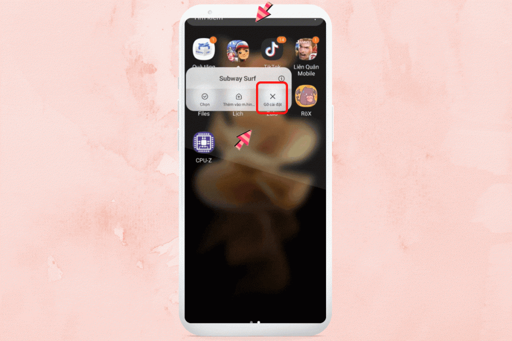Gỡ ứng dụng mà bạn muốn xóa