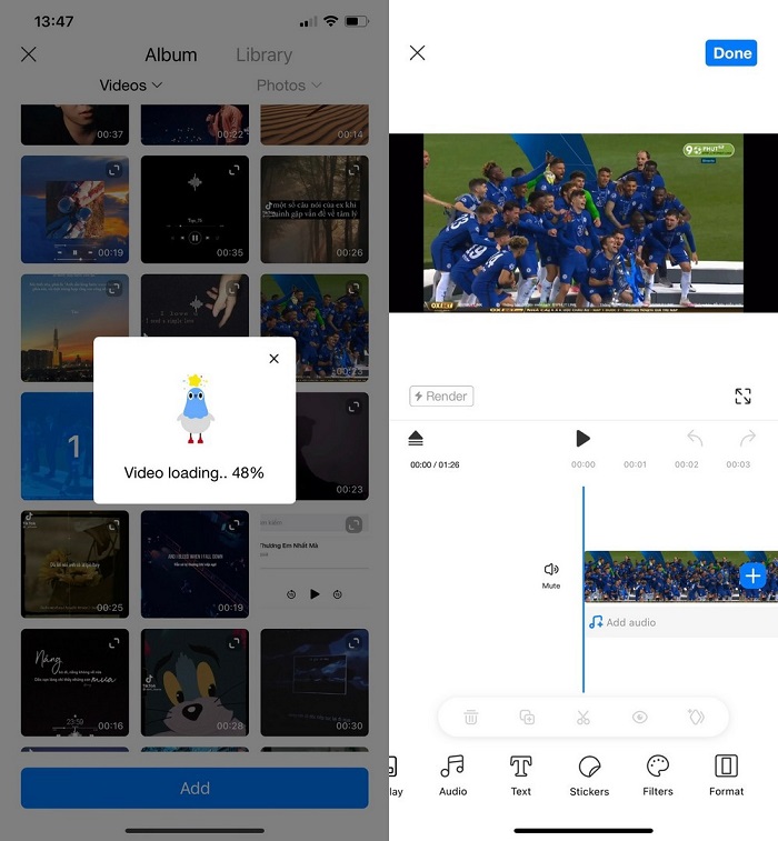 Cắt ghép đối tượng trong video, chèn thêm video khác vào video gốc hay thêm video vào giữa đoạn