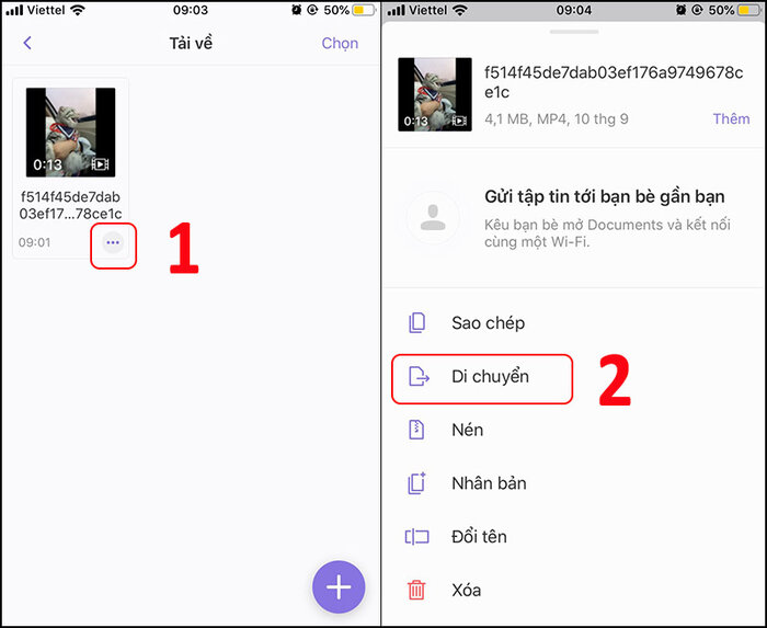 Di chuyển video về thư mục Ảnh