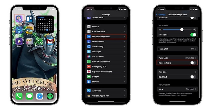 Tắt tính năng Raise to Wake