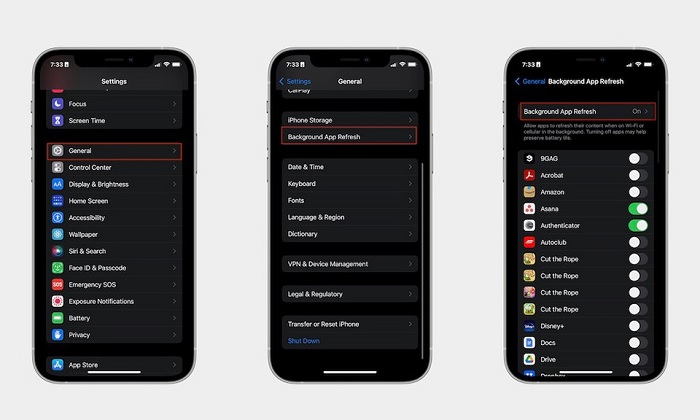Quản lý làm mới ứng dụng nền