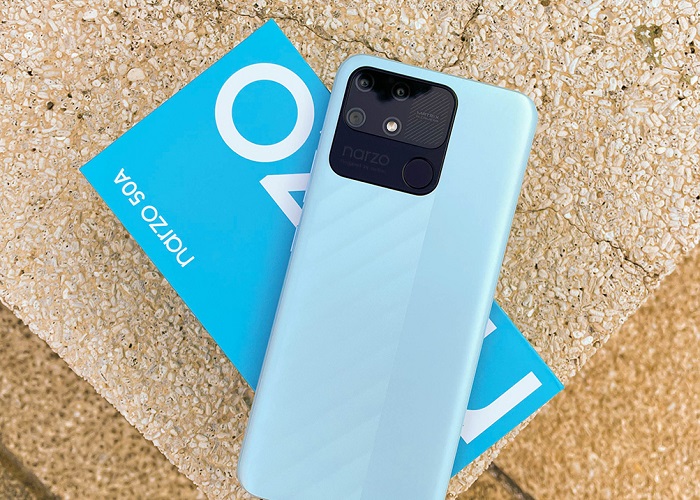 Mặt lưng realme Narzo 50A với cụm camera siêu to khổng lồ