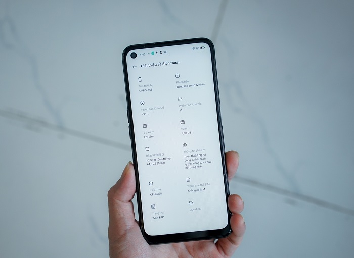 Thông số cấu hình của OPPO A55