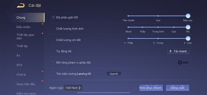 Cài đặt cấu hình chơi Liên Quân trên iPhone 13 Pro
