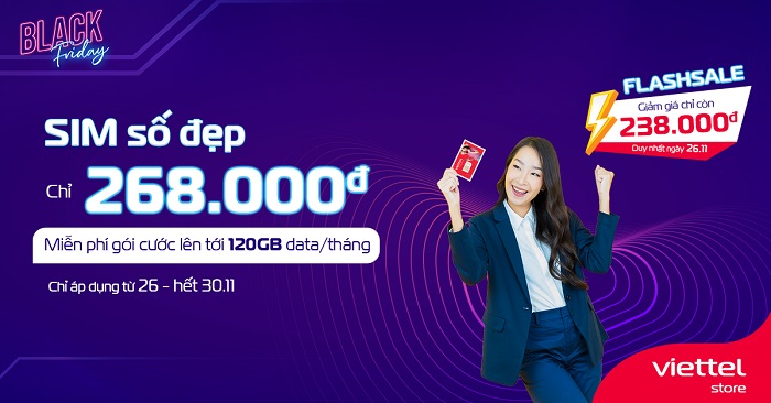 Mua SIM số đẹp chỉ còn 268.000đ, miễn phí gói cước lên tới 120GB data/tháng