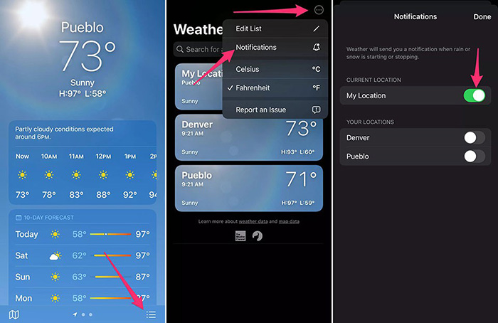 Nhận thông báo lượng mưa theo thời gian thực