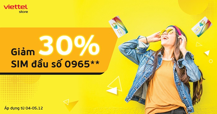 Viettel Store giảm 30% SIM đầu số 0965**