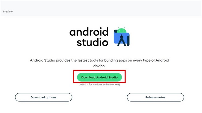 Tải phần mềm Android Studio