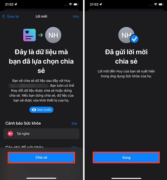 Nếu đồng ý thì bạn nhấn chọn vào nút Chia sẻ
