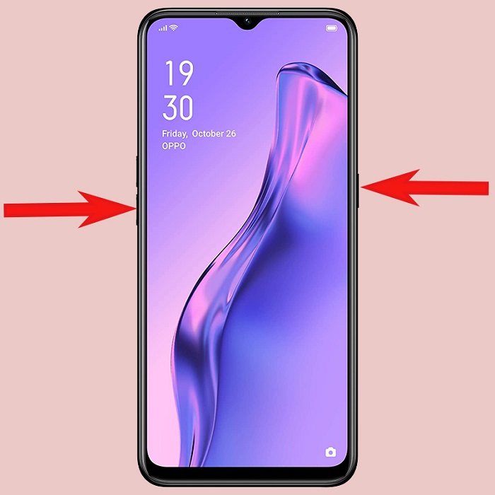 Nhấn và giữ nút nguồn + giảm âm lượng