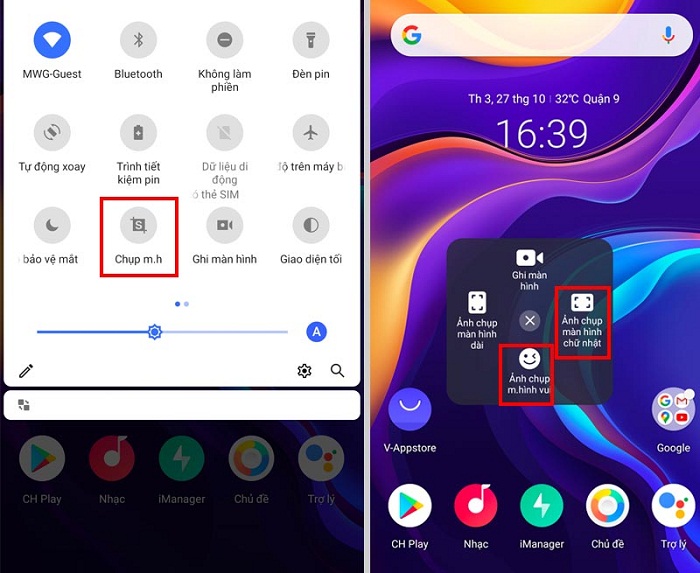 Vivo còn cho phép người dùng tự sáng tạo thao tác chụp màn hình của riêng mình