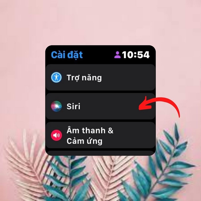 Nhấn chọn vào mục Siri