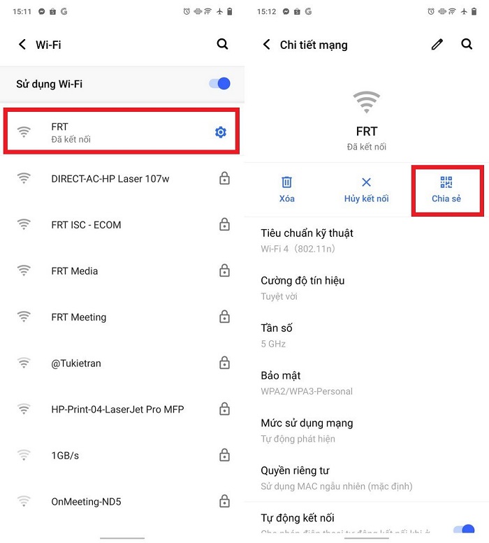 Chia sẻ wifi với người dùng điện thoại khác bằng quét mã QR