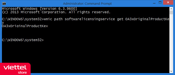 Cài đặt lại product key qua Command Prompt