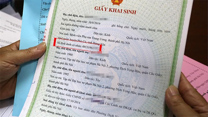 Tra cứu số định danh cá nhân cho bé trực tiếp trên Giấy khai sinh của trẻ