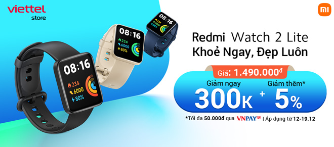 Chương trình ưu đãi đặc biệt cho khách hàng đặt mua Redmi Watch 2 Lite