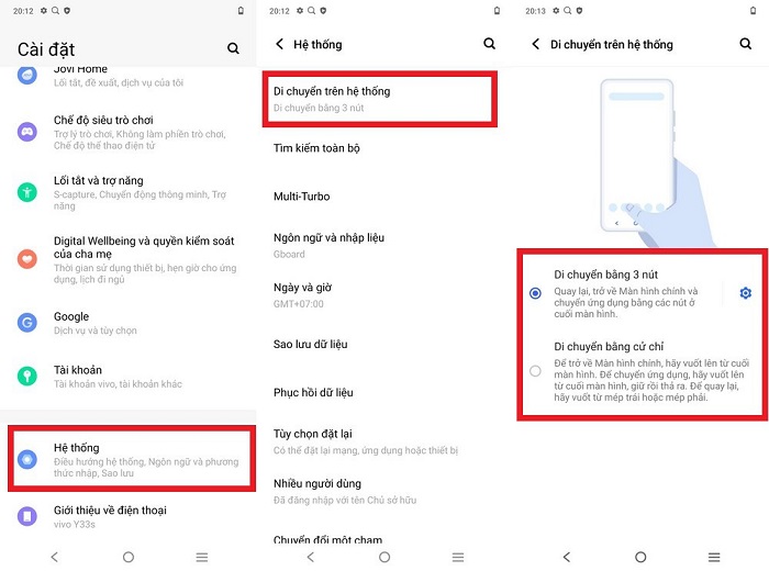 Tùy chỉnh thao tác sử dụng trên Vivo Y33s