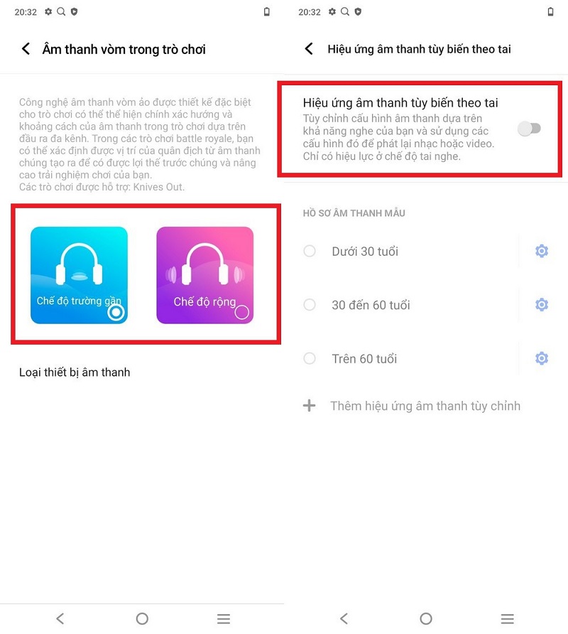 Tùy chỉnh hiệu ứng âm thanh