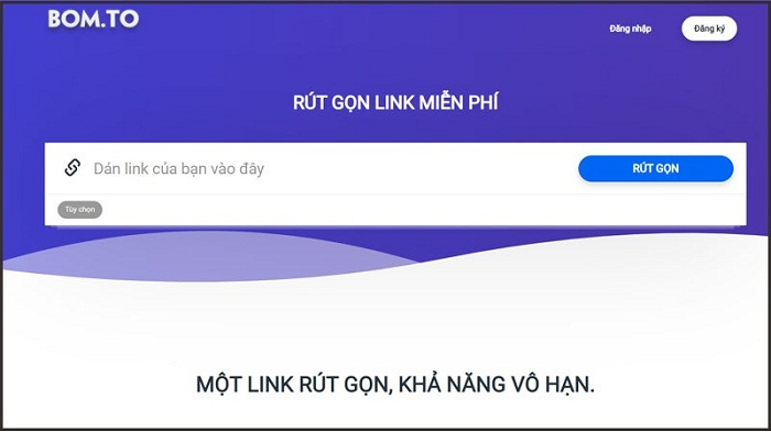 Bom.to là công cụ cho phép rút gọn link miễn phí với giao diện đơn giản dễ sử dụng