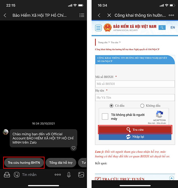 Tra cứu hưởng BHTH