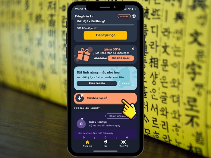 Tải khóa học về điện thoại