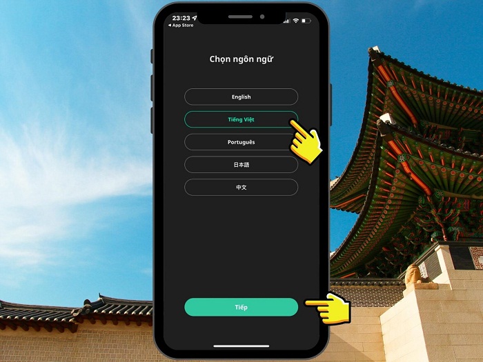 Chọn ngôn ngữ giao diện tiếng Việt
