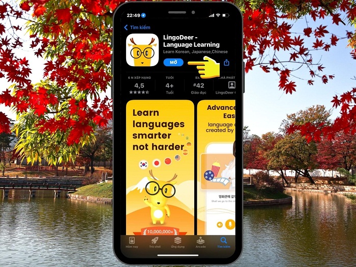 Nhấn nút Mở để khởi động ứng dụng