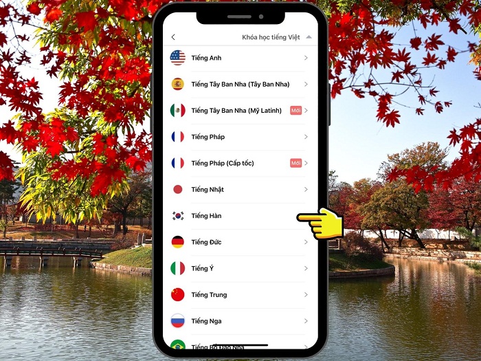 Chọn ngôn ngữ Tiếng Hàn