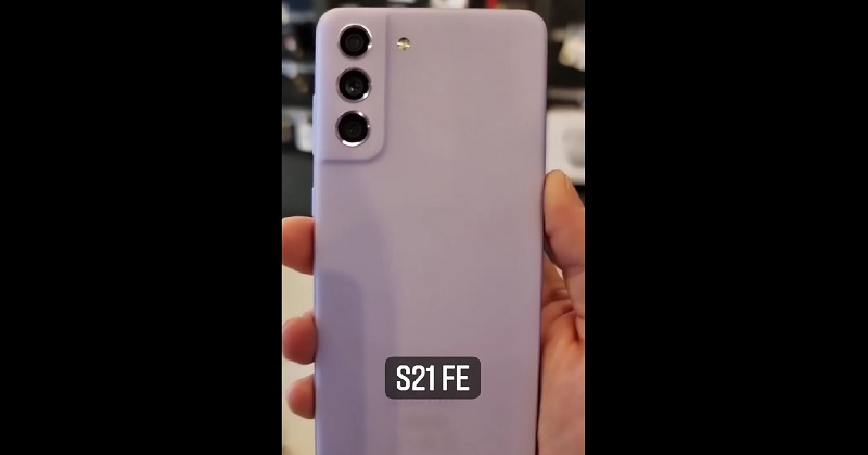 Rò rỉ video trên tay Galaxy S21 FE màu tím mộng mơ đẹp mê li
