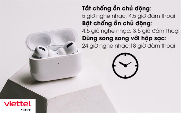 Thời gian sử dụng của Tai nghe Airpods chính hãng cũng nhiều hơn hẳn