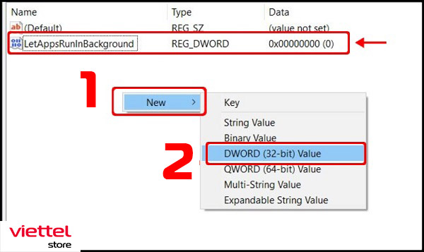 Cách tắt ứng dụng chạy ngầm bằng Registry Editor (2)