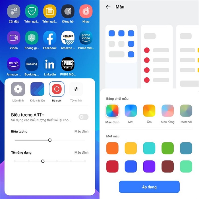 Tùy chỉnh màu sắc