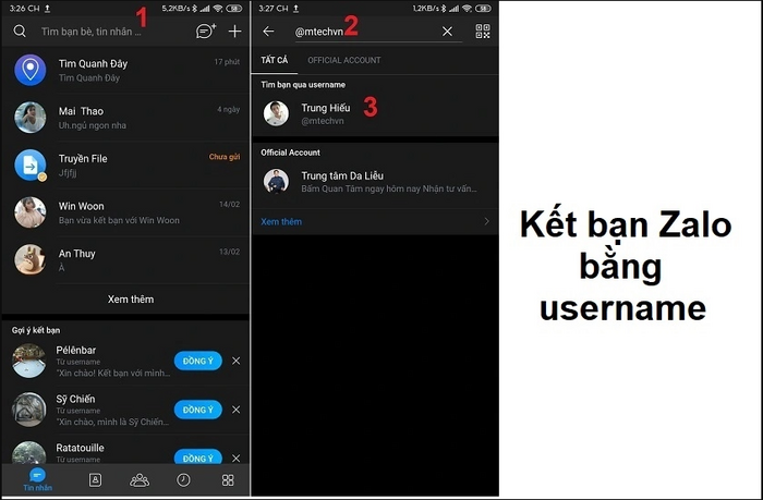 Kết bạn zalo không cần số điện thoại từ username