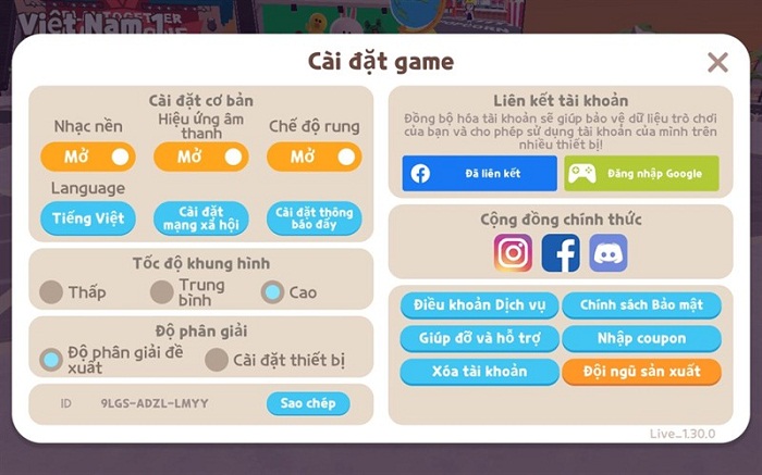 Thiết lập đồ họa game Play Together trên Galaxy Tab A8