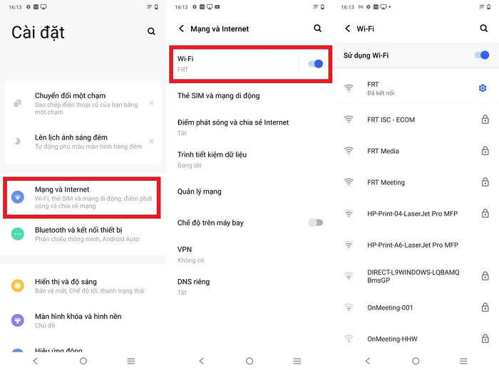 Kết nối mạng Wi-Fi