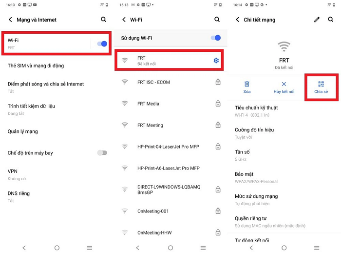 Chia sẻ kết nối Wi-Fi cho người khác