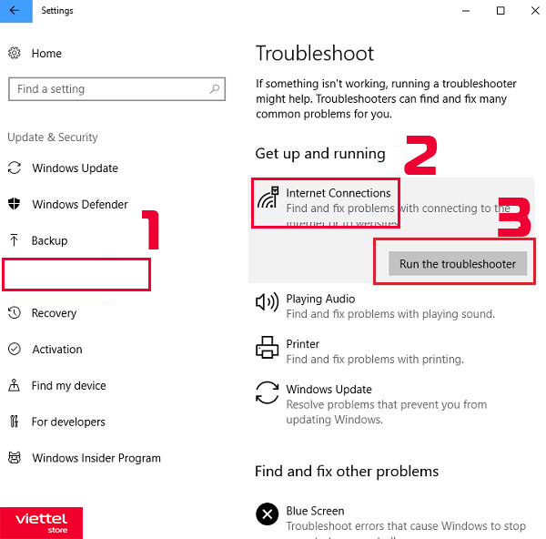 Chạy tính năng Network Troubleshooter