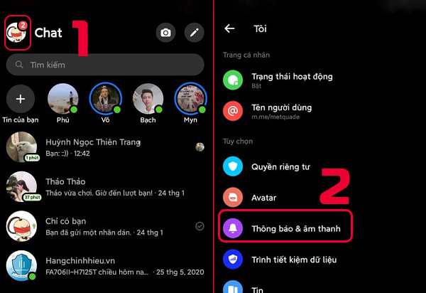 Bật thông báo tin nhắn trên ứng dụng Messenger